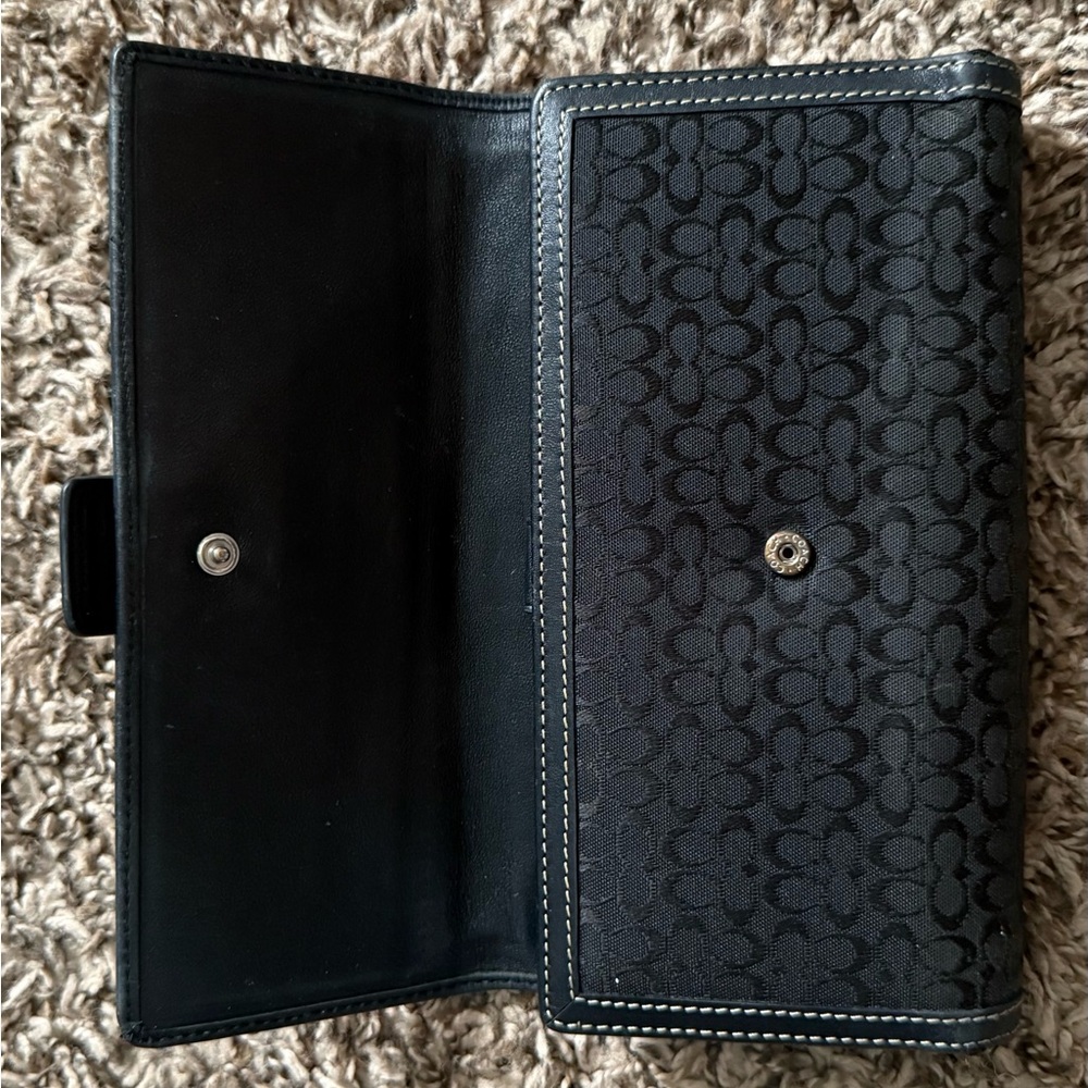 Black Patterned Wallet with Buckle - image 2